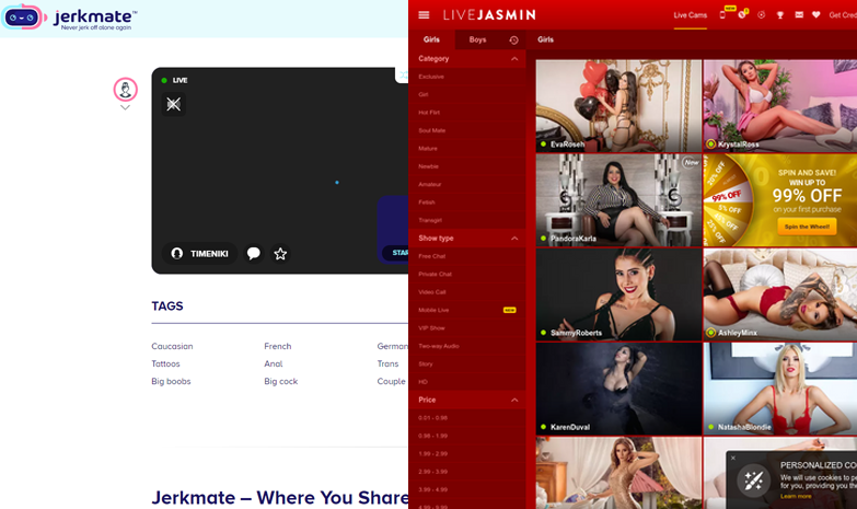 LiveJasmin & Jerkmate, the site with the best features